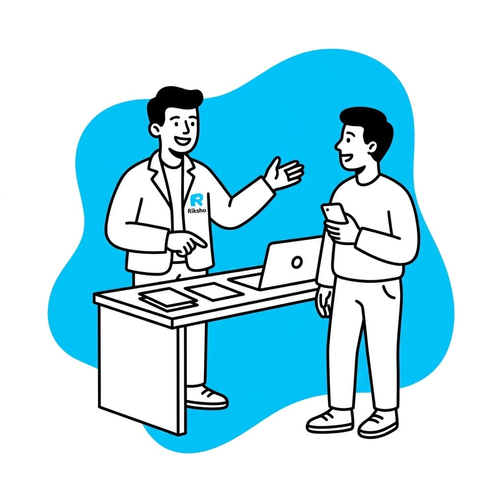 Riksho Customer and Support Desk Illustration
